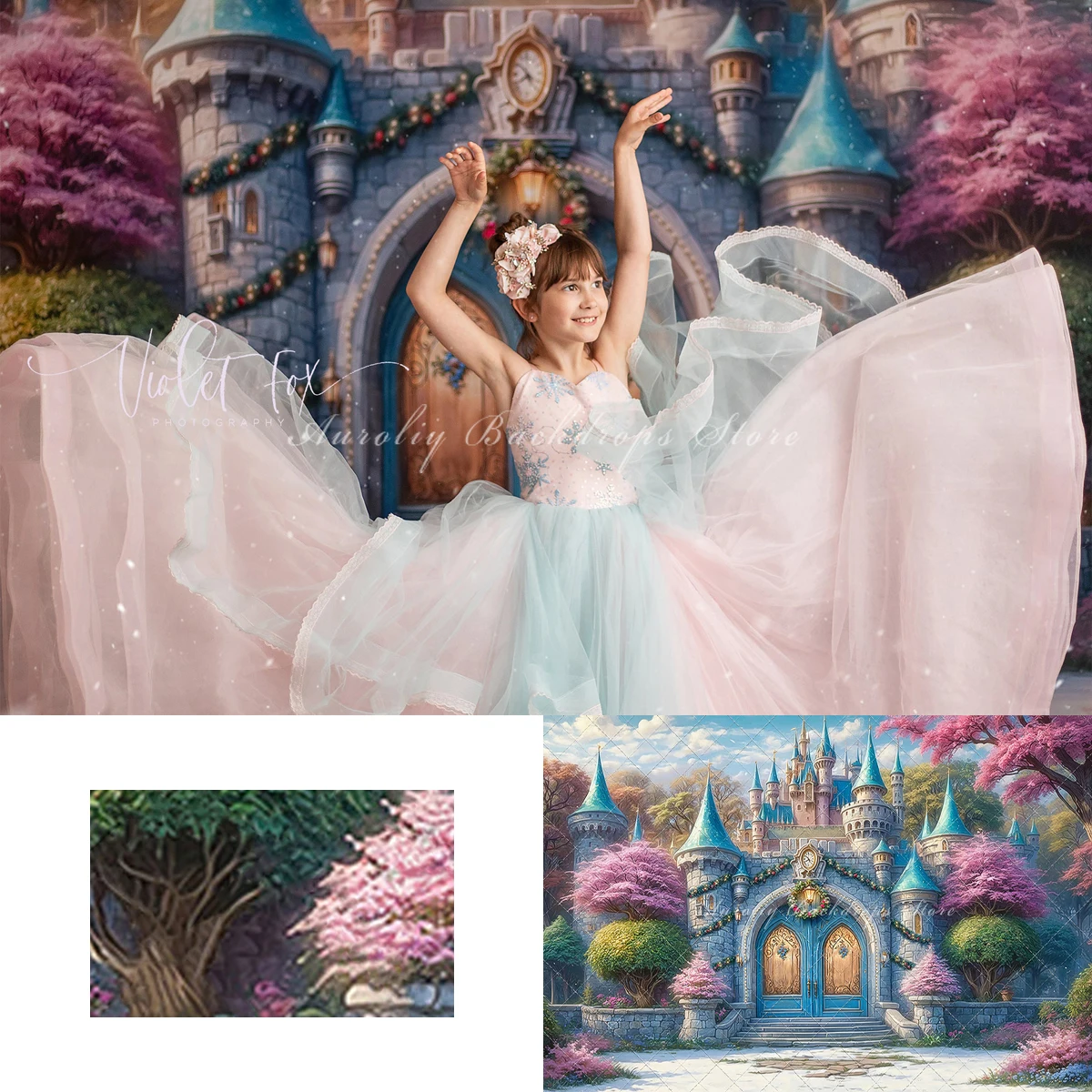 

Enchanting Castle Christmas Backgrounds Kids Adult Photography Props Child Baby Fantasy Fairy Tales Decors Studio Photo Backdrop