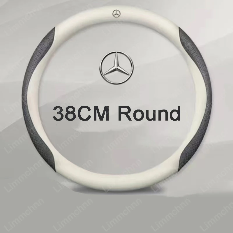 

Car Logo Steering Wheel Cover Accessories For Mercedes Benz W203 W204 W205 W210 W211 W212 W221 W222 CLS CLA CLK SLK GLK