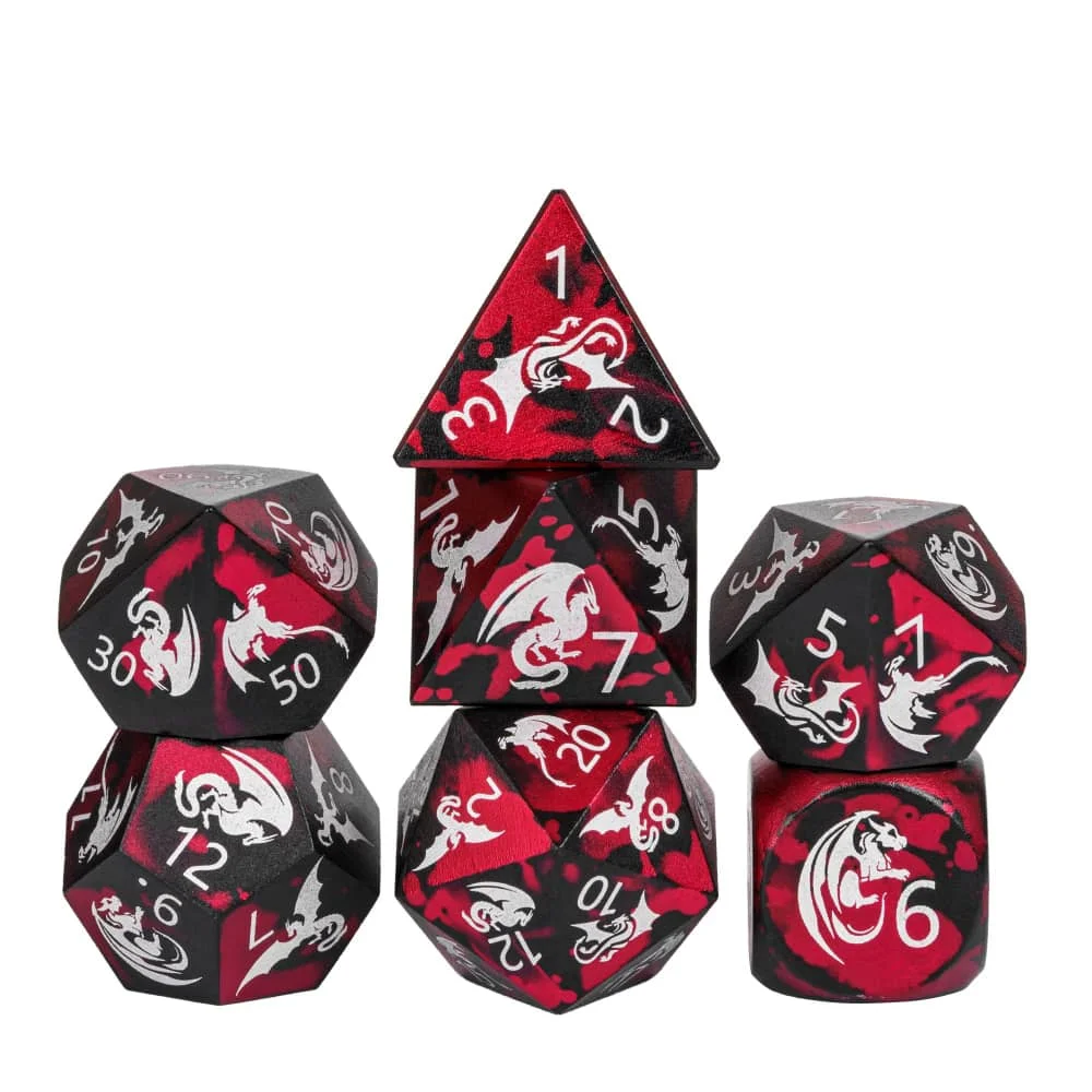 

Cusdie Aluminum Dice DND High Quality 7Pcs Metal D4-D20 Polyhedral Dice Set for D&D Role Playing Game Pathfinder Board Games