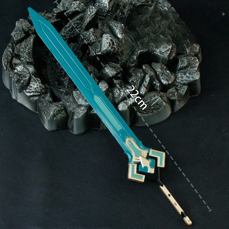 22 cm/8,66 Zoll Genshin Impact Anime Spiel Periphere Waffe Skyrider Schwert Legierung Material Metall Spielzeug Uncut Ornamente Sammlung Geschenk