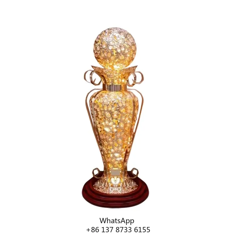 

Palace Style Golden Retro Crystal Round Lighting Floor Lamp Hotel Home Wedding Decorative Lighting