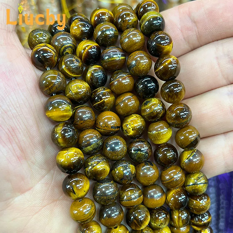 Natural Stone AB Brown Gold Tiger Eye Agates beads For Jewelry Making DIY Accessories Charm Bracelet 15