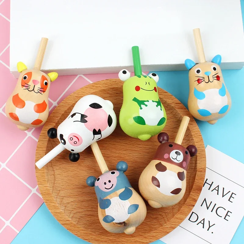 HOT SALE Cute Wooden Gyro Toy Kid Kindergarten Gift Birthday Party Kids Party Favor Gifts Anniversary Giveaways Child Pinata