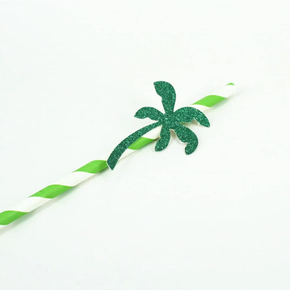 

24Pcs Flamingo Party Straws Decorative Paper Drinking Straws Hawaiian Luau Table Decor Pineapple Coconut Tree Party Supplies