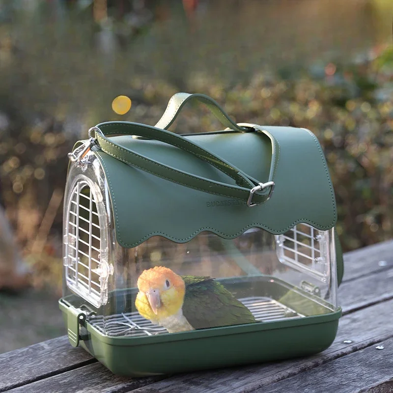 

Bird Transport Cage Bird Travel Carrier with Perch Breathable Space Parrot Go Out Backpack Multi-functional Bird bag Outdoor