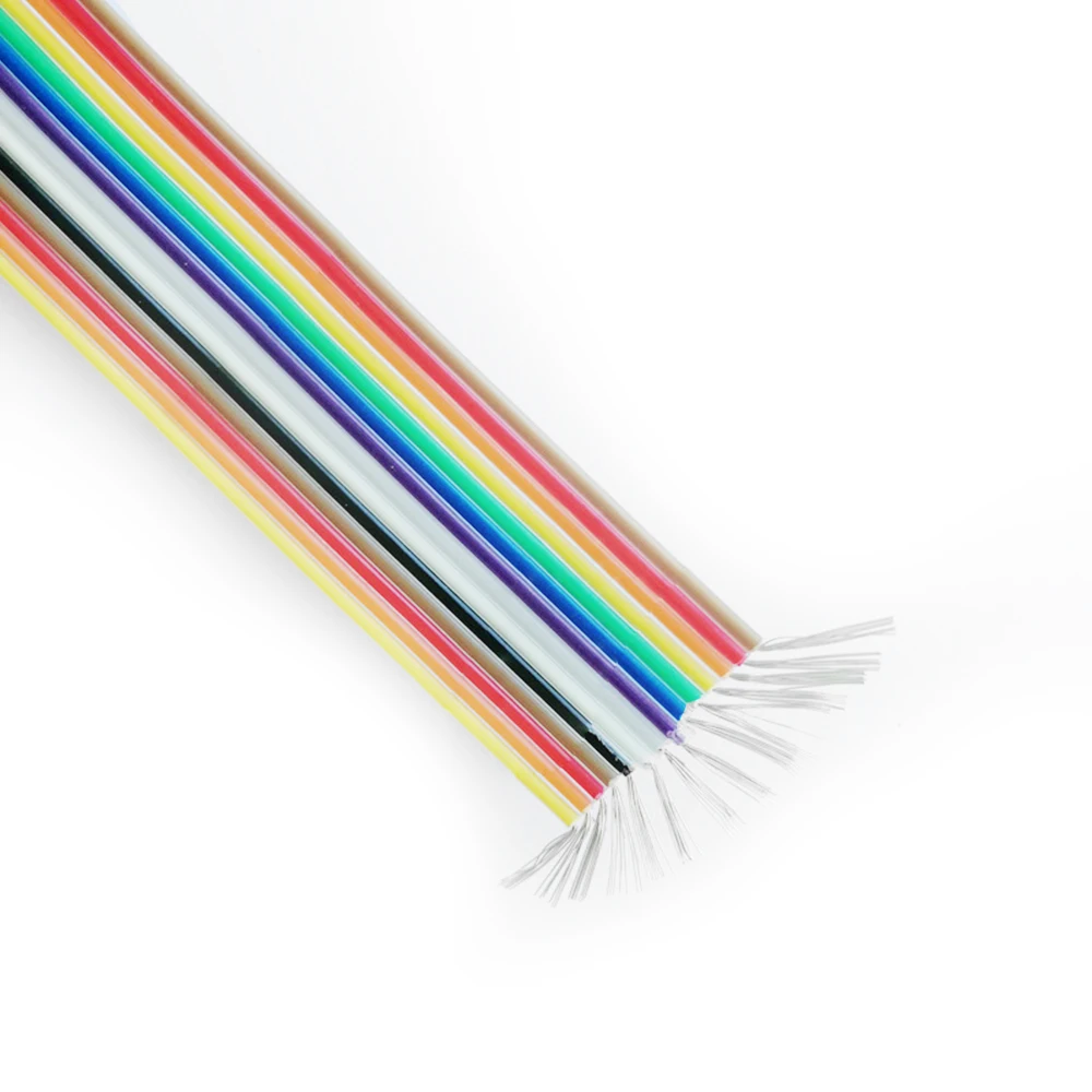 1Meter 10P/12P/14P/16P/20P/26P/34P/40P/50P 1.27mm PITCH Color Flat Ribbon Cable Rainbow DuPont Wire for FC Dupont Connector