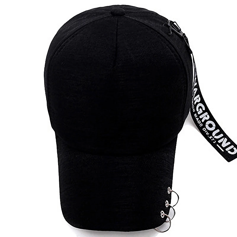 Unisex Kpop Baseball Cap with Metal Ring and Stylish Lanyard  New style Men and Women Outdoor Casual Sport Ha