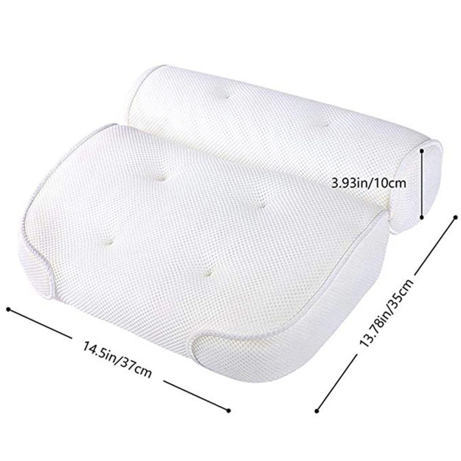 Luxury Bathtub Headrest Pillow for Spa/Hot Tub - Head, Neck, Shoulder, and Back Support - Non-Slip Suction Cups - Self Care Gift