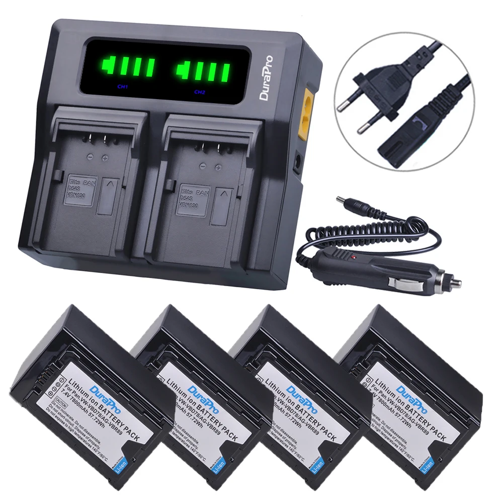 

DuraPro 7800mAH VW-VBD78 AG-VBR89 Battery + LED Fast Charger for Panasonic AJ-HPX260MC,HPX265MC,PX270,PX285MC,AG-FC100,HC-X1000