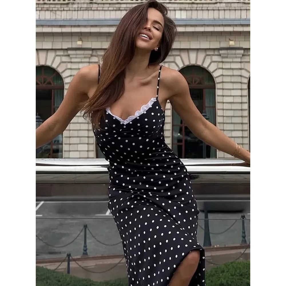 Zeyla Kant Patchwork Maxi Jurk Dames 2025, Zomer V-hals Spaghetti Bandjes Backless Halter Slanke Avondjurk