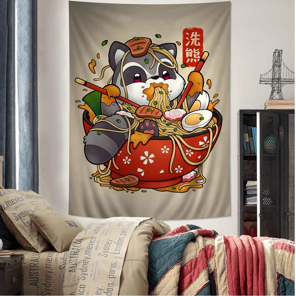Pop Retro Cute Animals Food Aesthetics Ramen Sushi Panda Cat