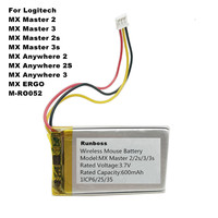 Replacement Mouse Battery For Logitech MX Master 2 3 2s MX Anywhere 2 2S MX ERGO M-RO052 910-004374 533-000120 533-000121 600mAh