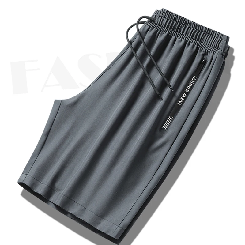 กางเกงขาสั้นชายหาดของผู้ชายกางเกงขาสั้นบางฤดูร้อนมีกระเป๋ากีฬาวิ่งหลวมกางเกงกีฬากางเกงฟิตเนส