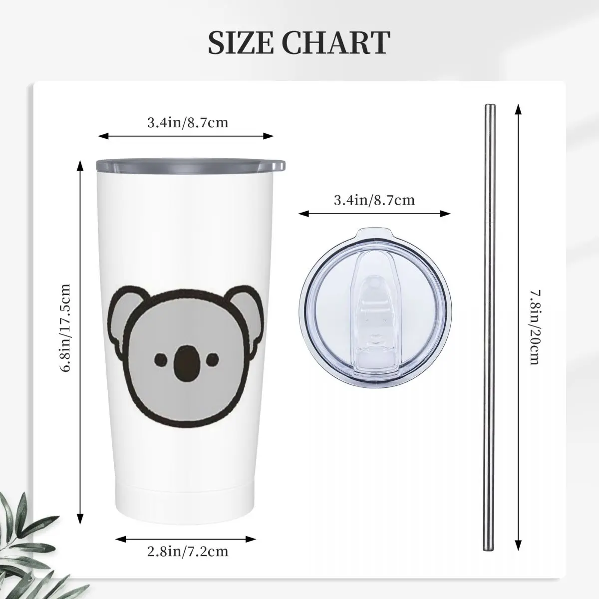 Animal Meme Koalas  Stainless Steel Tumbler Vacuum Insulated Mug Thermal Cold Cup Straws With Lid 20oz