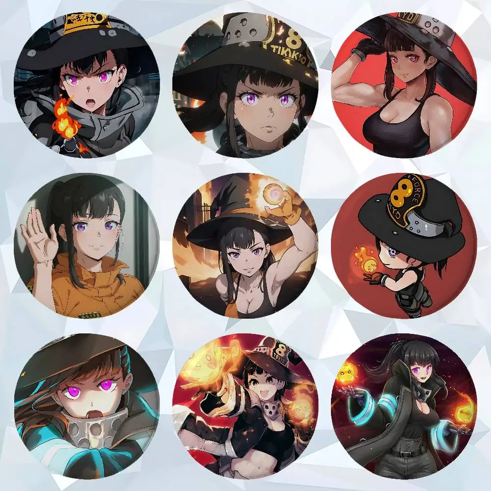 Cartoon Maki Oze Premium Tinplate Round Lapel Pins: Cute Badge Brooches For Shoulder Bag Accessories, Souvenir Gifts