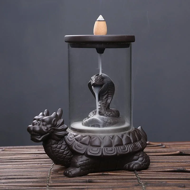 

Ceramic Dragon Backflow Incense Burner Smoke Incenses Waterfall Censer Dragon Incense Stick Holder Home Decor Incenses Holder