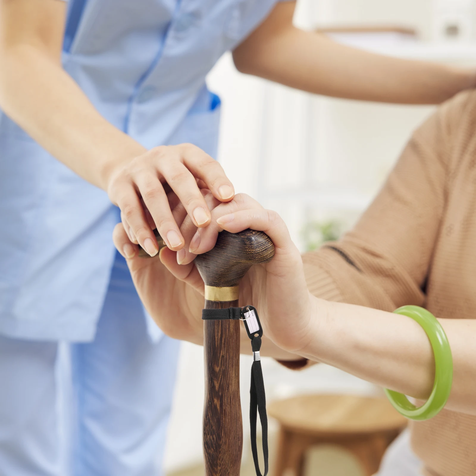 

4 шт. ремешков для тростей с именной биркой, нескользящих, моющихся, для защиты от потери, для пожилых людей