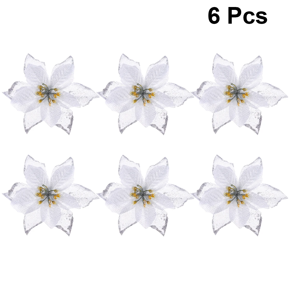 

6 Pcs Christmas Tree Decorations Flower Artificial Ornament Craft Handmade Flowers