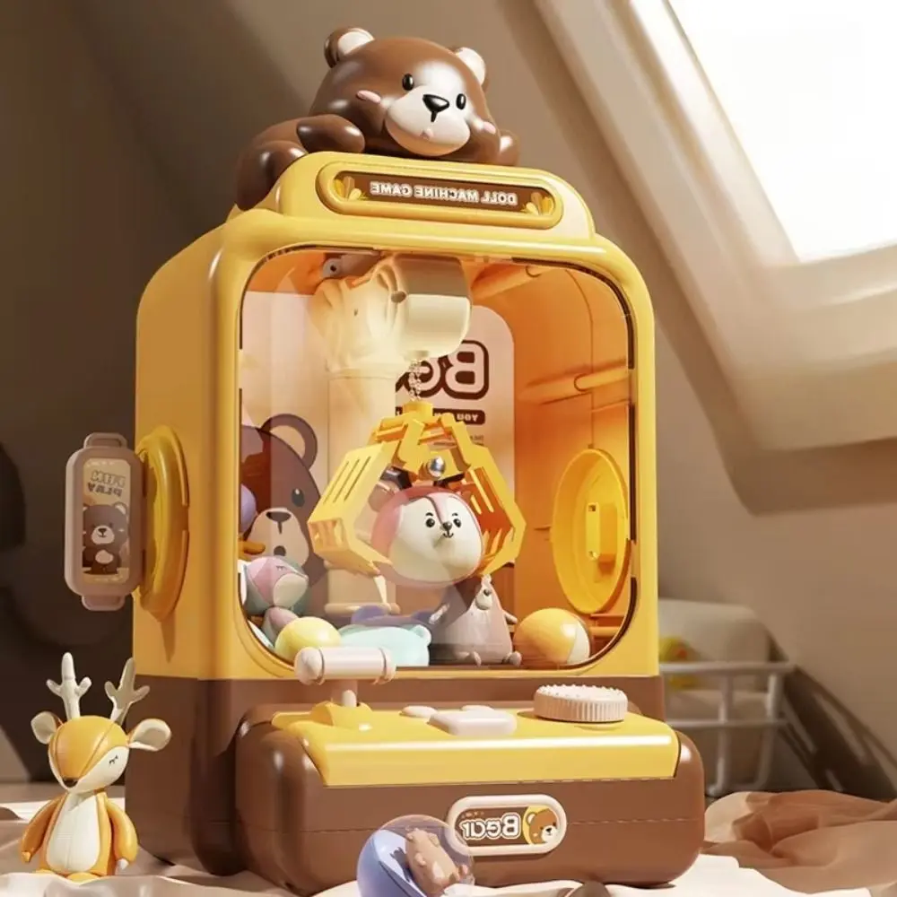 

Cartoon Animals Design Mini Clip Doll Machine Electronic Strong Grip DIY Doll Machine for Kids Music Easy To Operate