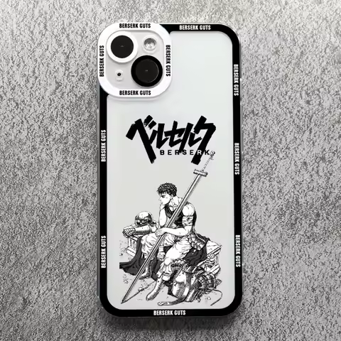 Berserk Guts Anime Phone Case For Samsung S20 21 22 23 24 PLUS S 24 ULTRA S21FE Catoon Swordsman Gatsu Clear Soft Silicone Cover