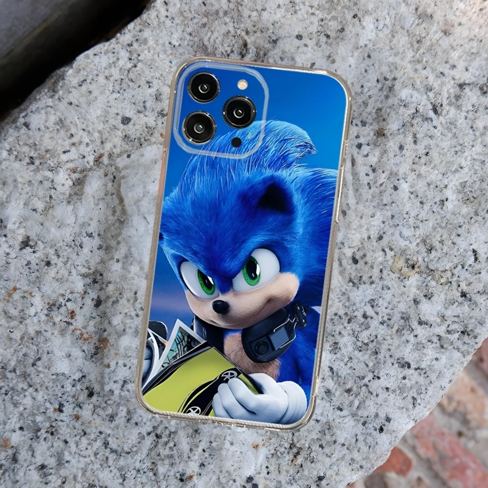 Sonic The Hedgehog Phone Case For Iphone 16 15 14 13 12 Pro Mini 11 Max Xr X Xs 8 Plus Transparent Silicone