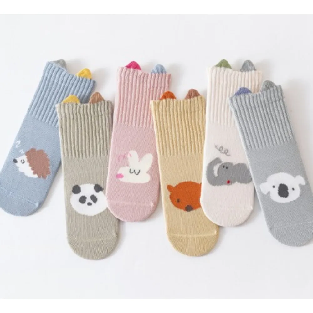 Spring autumn babie floor socks for children long sock anti-slip newborns and toddlers sokken cartoon animal cotton socks baby