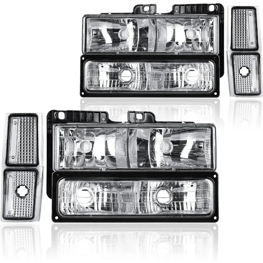 

Headlight Assembly Compatible with 19951999 Chevy GMC C K Silverado Tahoe Suburban C10 Fit 19942002 C1500 C2500 C3500 Fit 19942