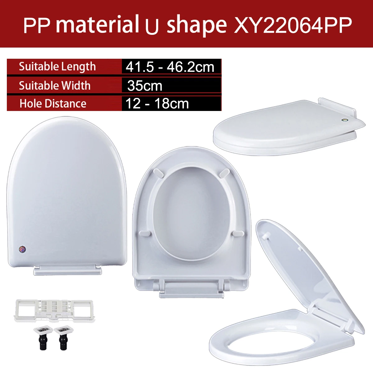 

Universal U Shape Elongated Slow Close WC Toilet Seats Cover Bowl Lid Top Mounted Quick Release PP Board Soft Closure XY22064PP