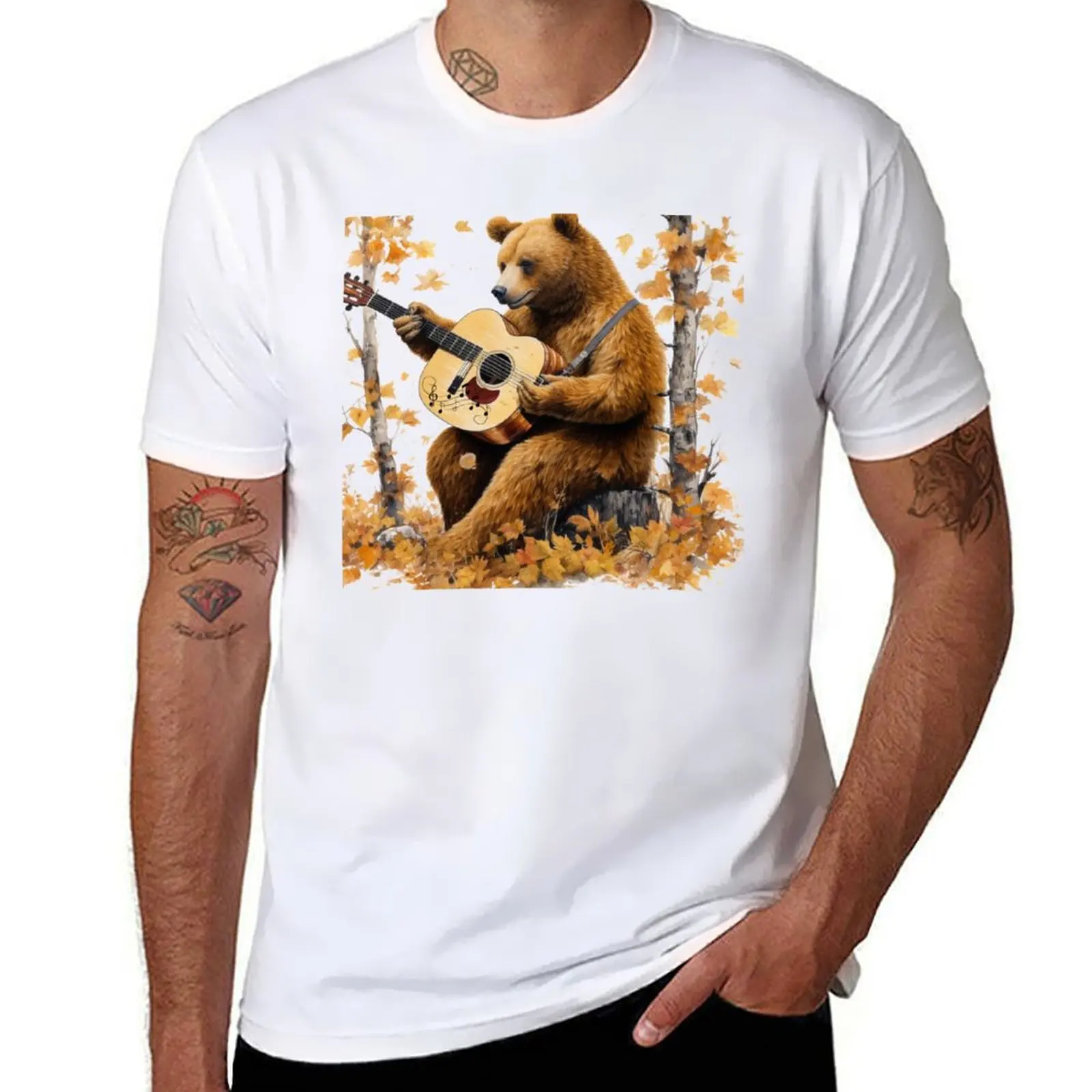 

man t tees shirts T-Shirt for for Playing anime man On shirts Guitar graphic t cotton t man pack shirts for Bear