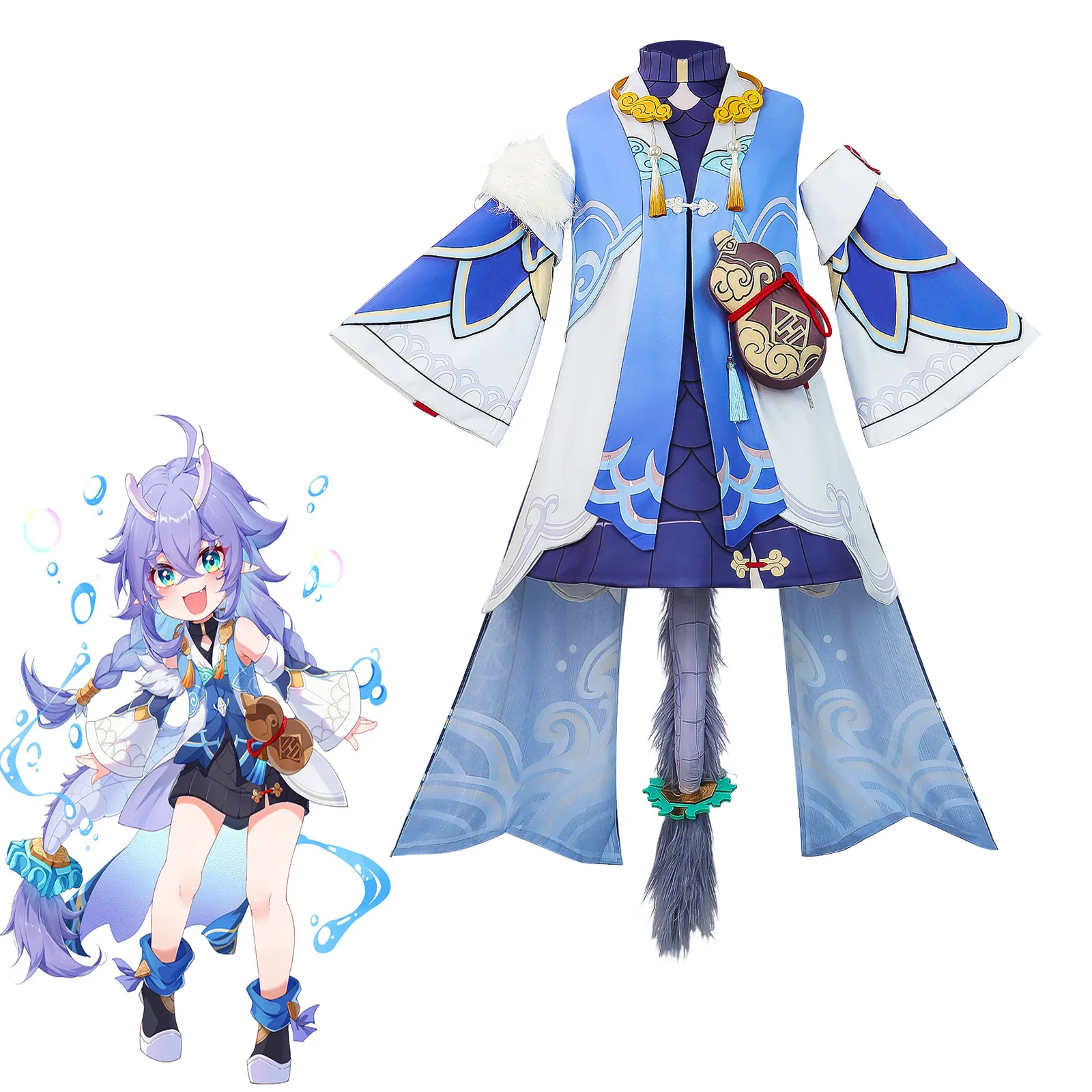 

Bh3 Star Rail White Dew Cosplay Costume, White Dew Cosplay Dress, Game Costume