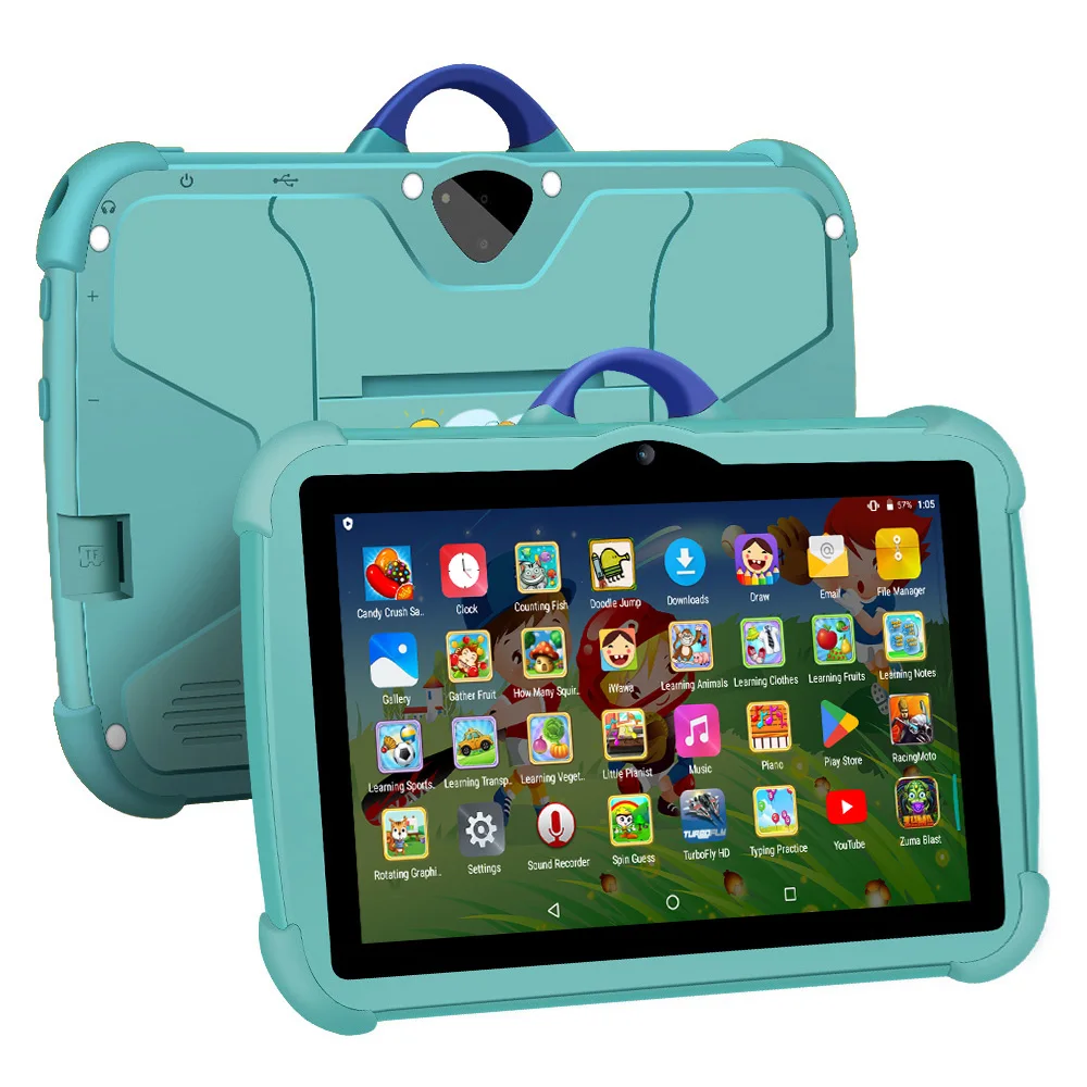 Tableta educativa de 7 pulgadas para niños, dispositivo con Android 13, cuatro núcleos, 4GB de RAM, 64GB de ROM, barata, sencilla, favorita