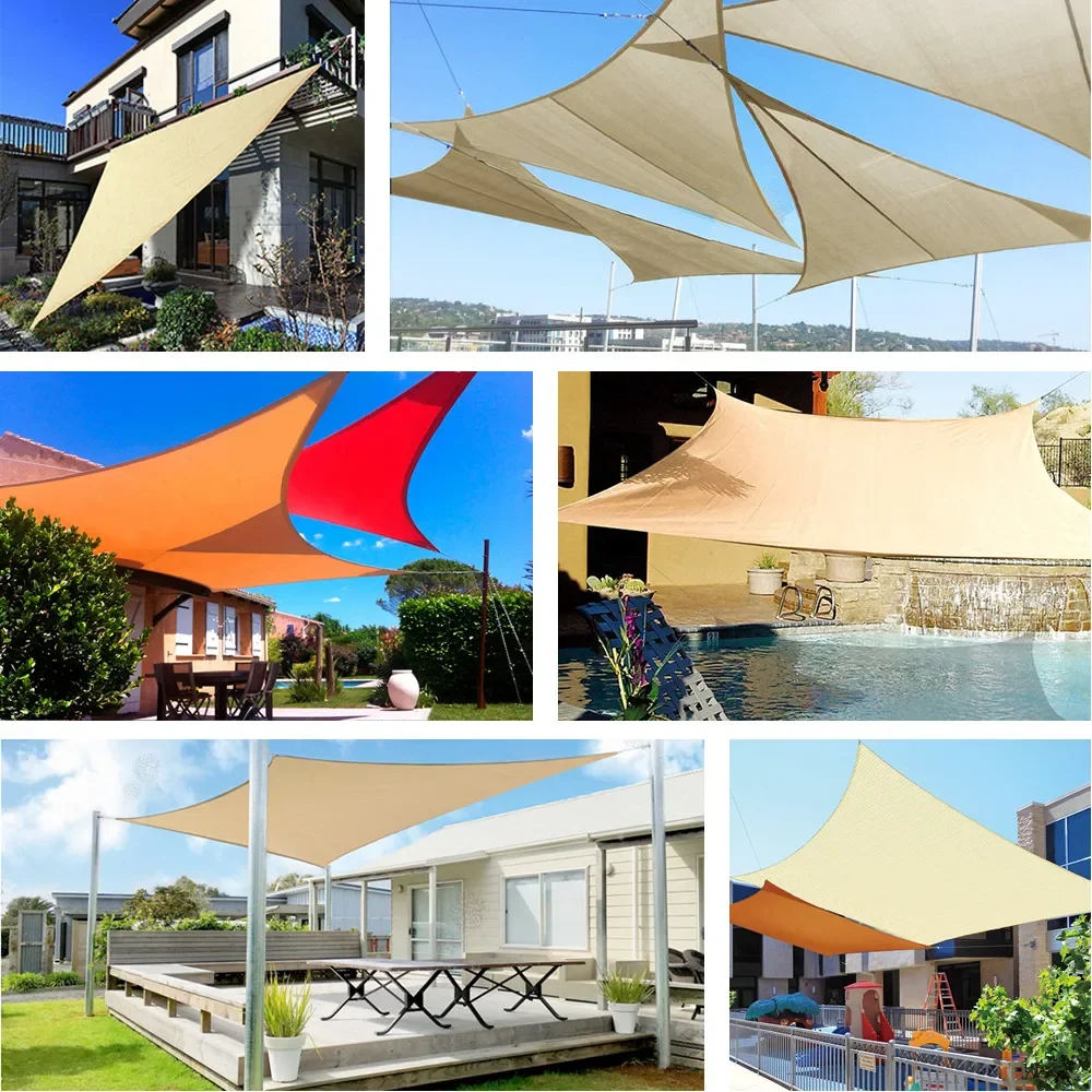 6 Farben großes Sonnensegel, rechteckiges Baldachin, wasserdichte Schattenabdeckung, UV-Block für Garten, Außenterrasse, Deck, Pergola, Veranda, Zelte – Detail 9