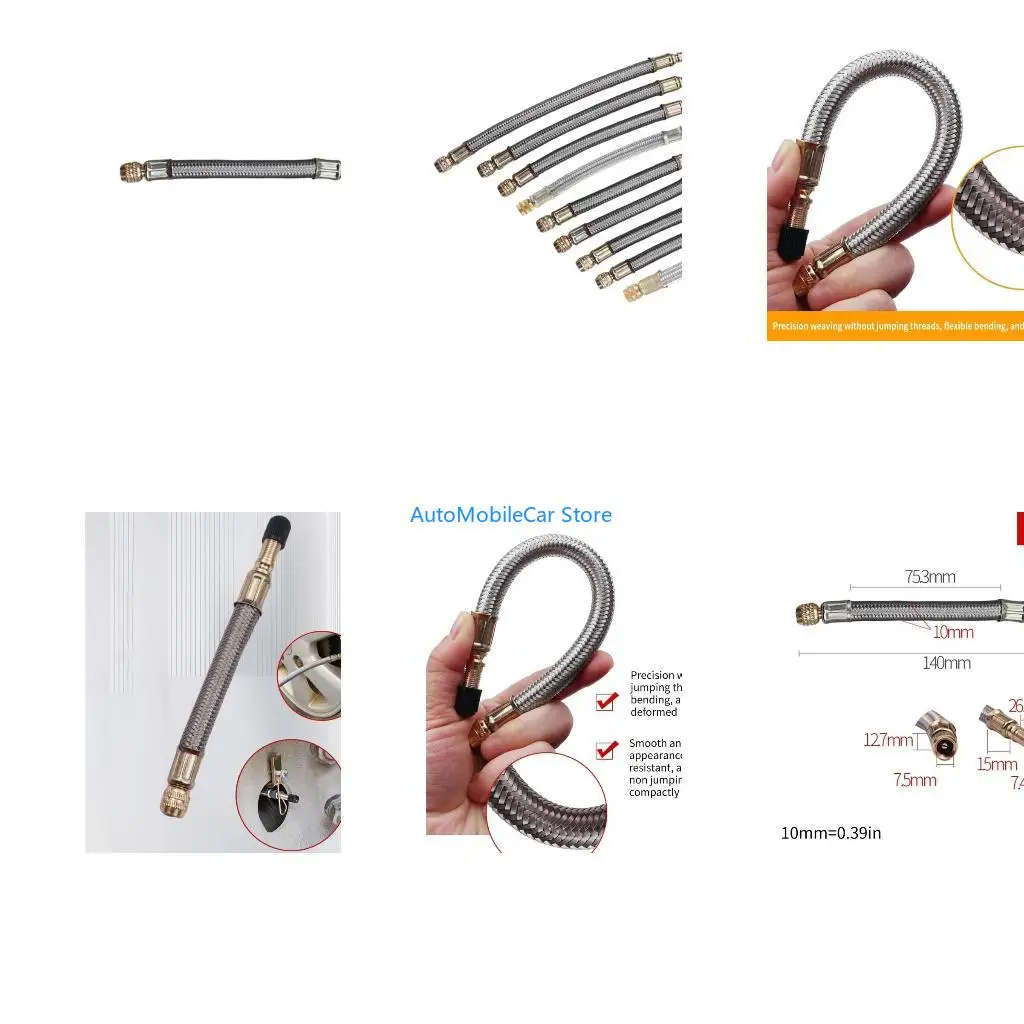 G8TE Car Tire Inflator Tyre Hoses Air Compressors Pipe Inflatable Pump Extension Tube
