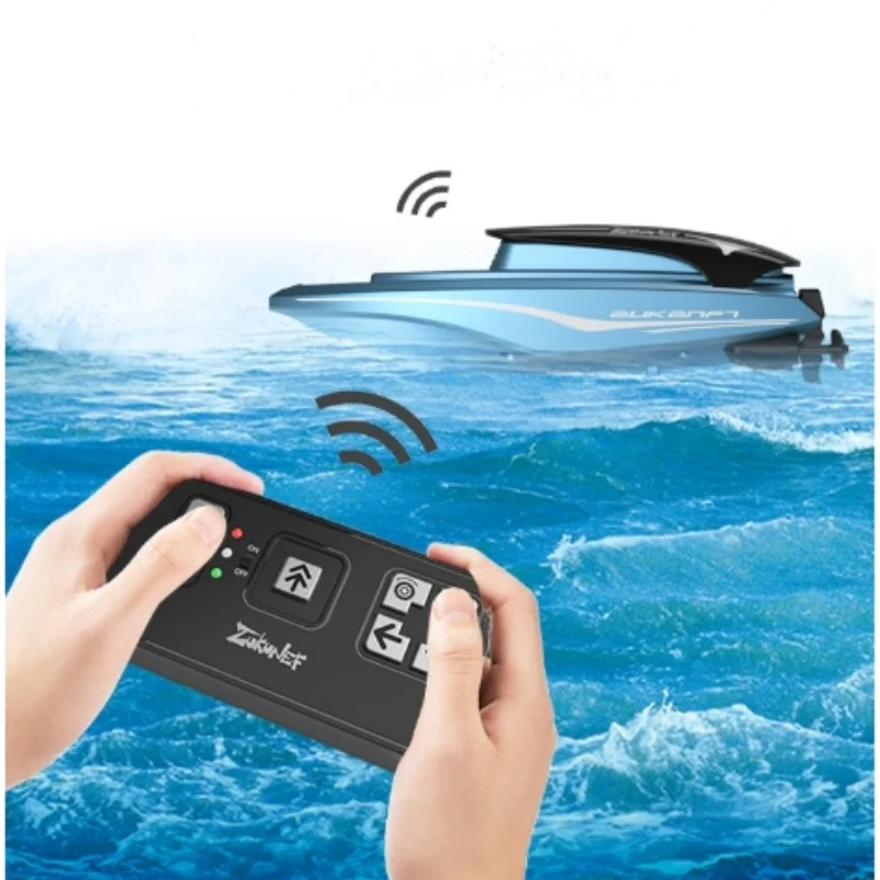 New 2.4G remote control high-speed speedboat Remote control boat with light nautical model water speedboat