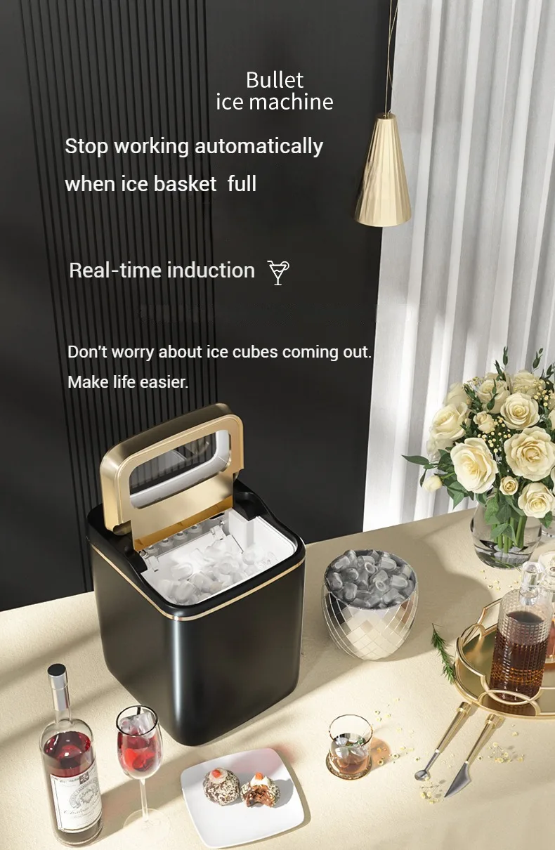 الجملة 15 كجم آلة صنع مكعبات الثلج سطح الطاولة صانع مكعبات الثلج مخصص مكتب صغير صانع الثلج المنزلي #5
