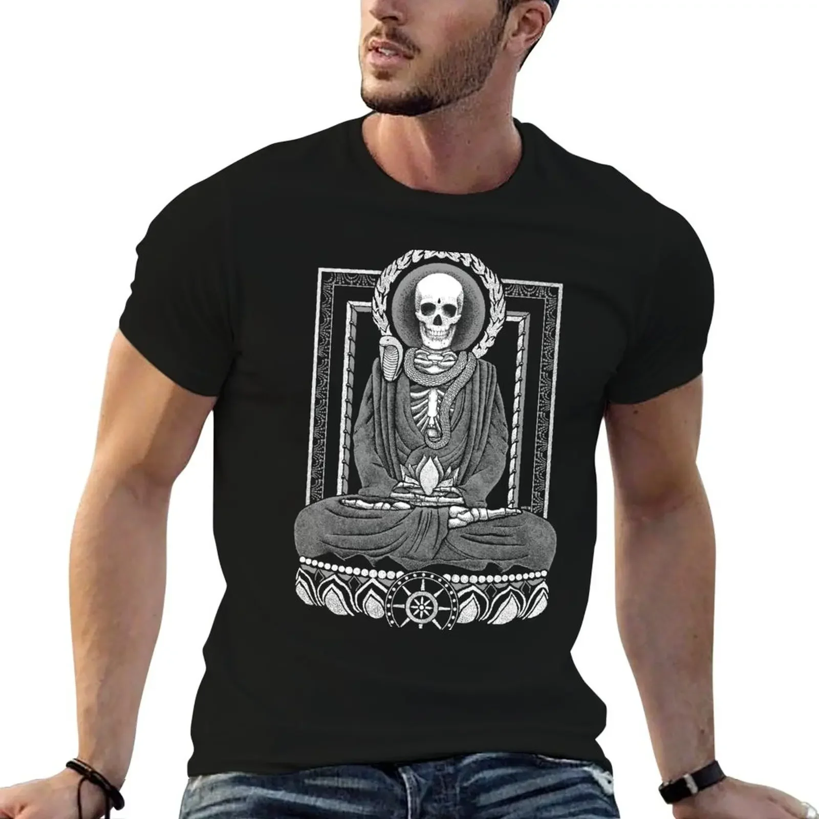 Gautama Buddha and Mucalinda Two Tone T-Shirt baggy shirts sublime mens t shirt