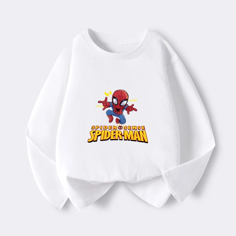 

Marvel Super Hero Spider-Man Long Sleeve T-shirt for Kids Cartoon Printed Loose Casual Trend Top for Children