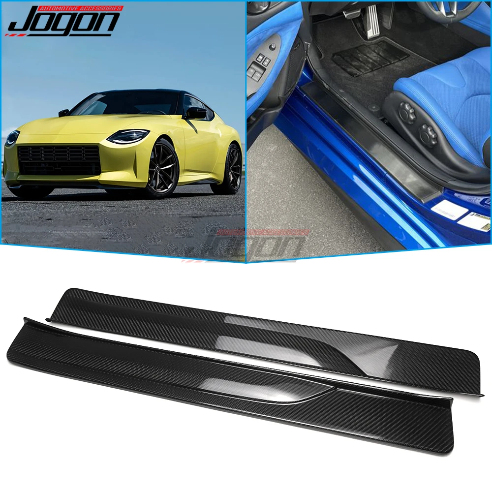 

Real Carbon Fiber Car Interior Side Door Sill Guard Plate Protect Trim Cover Accessories For Nissan Z Fairlady Z RZ34 400Z 2023+