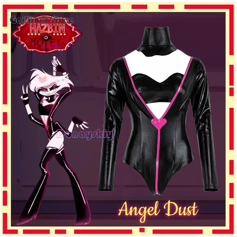 

Angel Dust Anime Hazbin Cosplay Costume Clothes Hotel Uniform Cosplay Anthony Demon Actor Black Jumpsuit Sexy Halloween Party