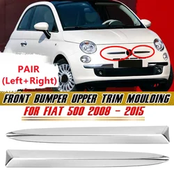 Pair Chrome Front Bumper Upper Grill Moulding Trim For Fiat 500 2007-2015 735455041 735455042 Front Bumper Lower Trim Moulding