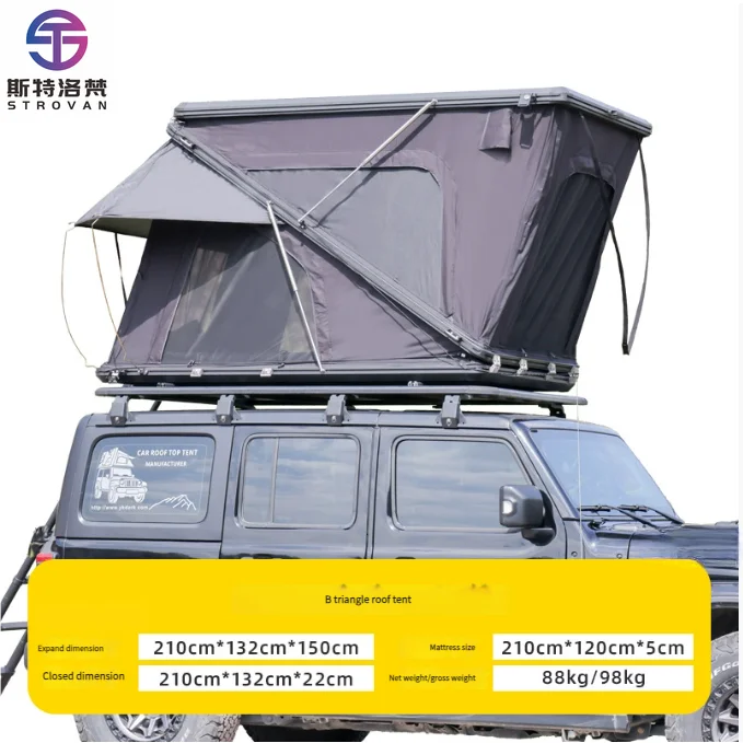

STLF LZS Modern Outdoor Hard Shell Z-Shape Rooftop Tent Waterproof Canvas with Aluminum Pole for Camping and Hiking