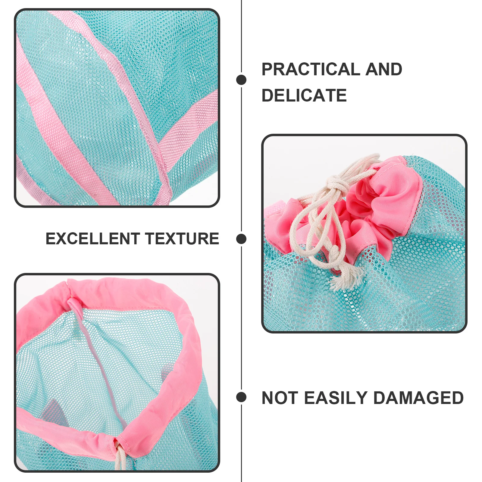 حقيبة الشاطئ المنظم للأطفال حقيبة شبكية برباط لتخزين الرمل خفيفة الوزن لحمام السباحة والشاطئ للسفر الصيفي للأطفال