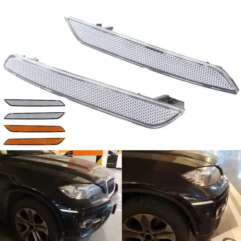 2Pcs Side Marker Light 63147187087 63147187088 Front Bumper Reflector Lamp for  E71/X6/E70/X5M Car Accessories