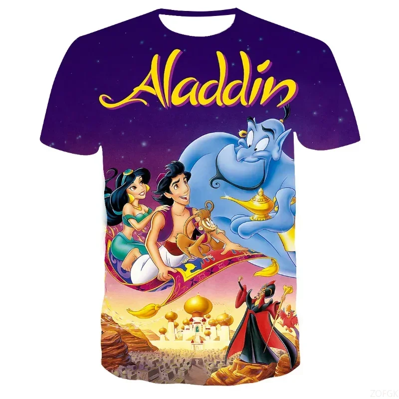 

Summer Anime Aladdin 3D Printed T-shirt Children's Casual Clothing Cartoon Pattern T-shirt Top T-shirt