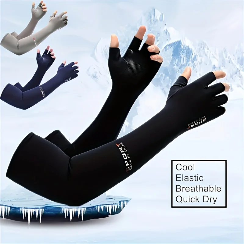 

UV Protection Cycling Arm Covers Breathable Quick-Drying Sleeves Anti-Slip Ice Silk Arm Sleeves Men Women Sport Arm Guards