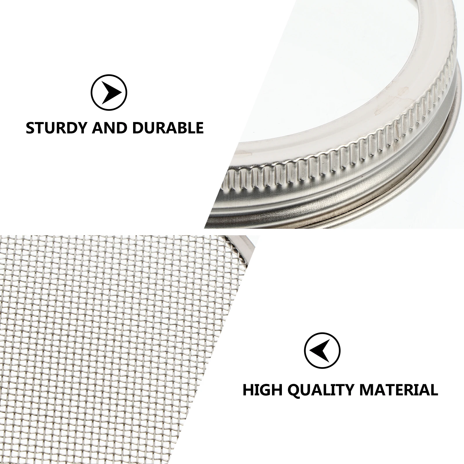 

3 Pcs Stainless Steel Sprout Cover Mason Jar Mesh Lid Lids for Wide Mouth Jars Sieve Strainer