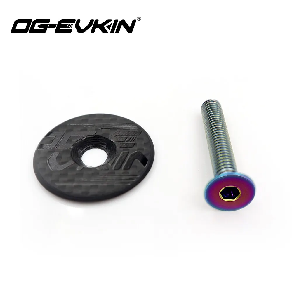 OG-EVKIN HC-001 Carbon Fiber Headset Top Cap Titanium Bolt M6 X 35mm 1-1/8\