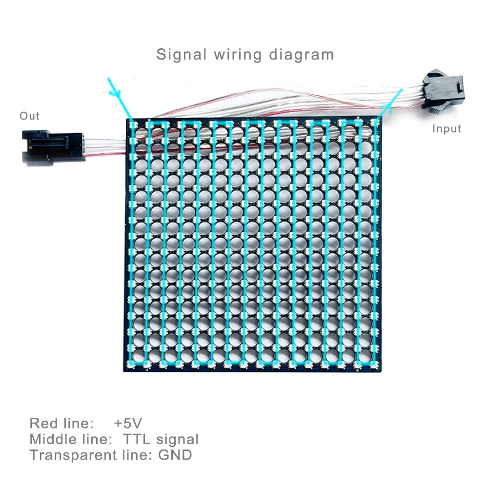 

DC5V WS2812 Светодиодный квадратный прозрачный экран 80*80 мм Полноцветная программируемая точечная матрица 16*16 протокол SPI 2020 бусины для светодиодной вывески