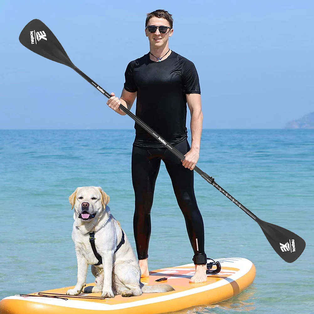 Detachable SUP Kayak Paddle Aluminum Alloy 3-piece Vertical Paddle Portable Telescopic Single and Double Ended Paddle