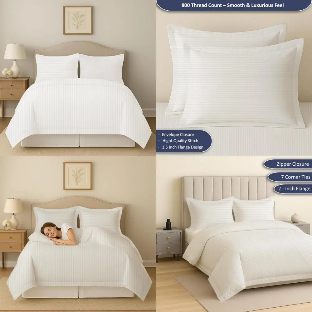 

Full Size 80x90 Inch 100% Cotton Duvet Cover Set - Soft Breathable 3 Piece Bedding with Pillow Shams, Pre-Washed for Comfort